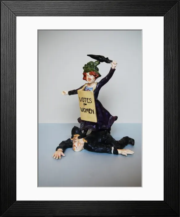 Framed Print : Suffragette Trampling on Policeman Ceramic Framed Print : Suffragette Trampling on Policeman Ceramic