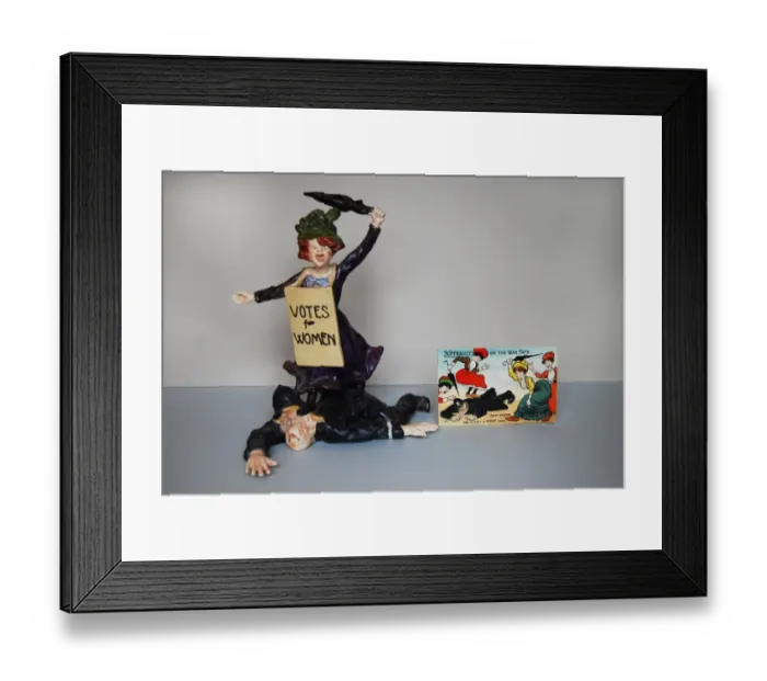 Framed Print : Suffragette Trampling on Policeman Ceramic Framed Print : Suffragette Trampling on Policeman Ceramic