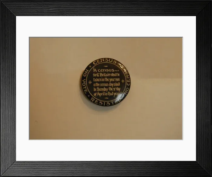 Framed Print : Suffragette Badge 1911 Census Boycott