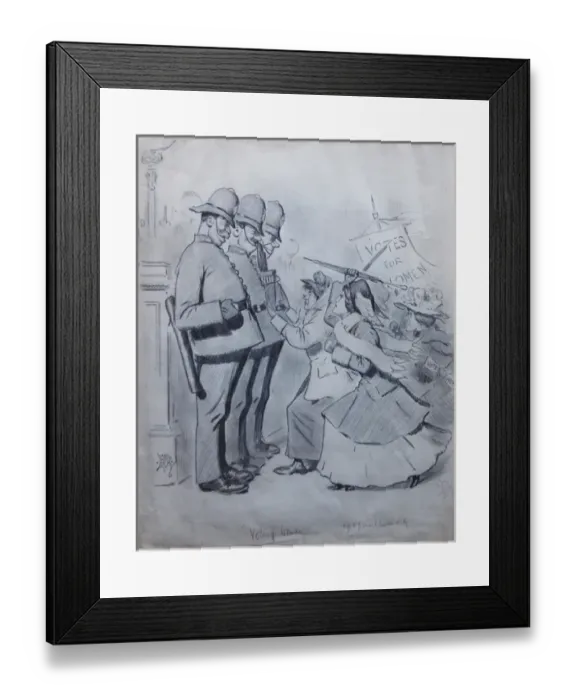 Framed Print : Suffragette Card Game PANKO Artwork Framed Print : Suffragette Card Game PANKO Artwork