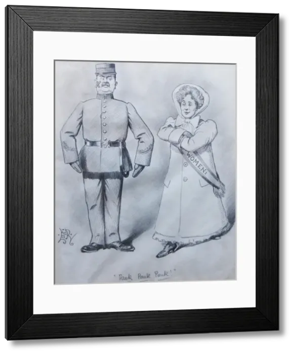 Framed Print : Suffragette Card Game PANKO Artwork Framed Print : Suffragette Card Game PANKO Artwork