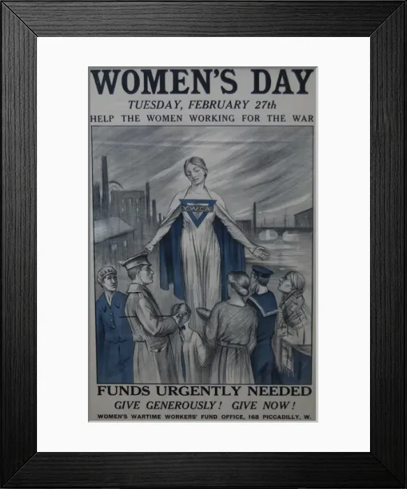 Framed Print : Women Workers WW1 Y. W. C. A Womens Day Framed Print : Women Workers WW1 Y. W. C. A Womens Day