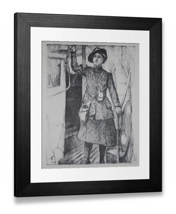 Framed Print : Womens War Work WW1 Bus Conductress Framed Print : Womens War Work WW1 Bus Conductress