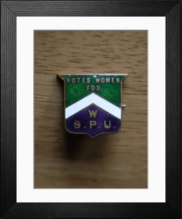 Framed Print : Suffragette W. S. P. U Badge Framed Print : Suffragette W. S. P. U Badge