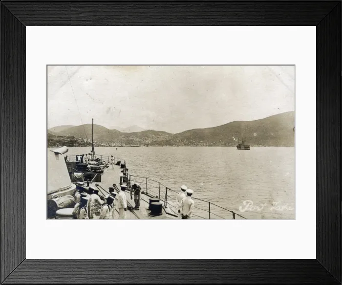 Framed Print : HMS Iron Duke, British battleship, Port Vathi, Greece Framed Print : HMS Iron Duke, British battleship, Port Vathi, Greece