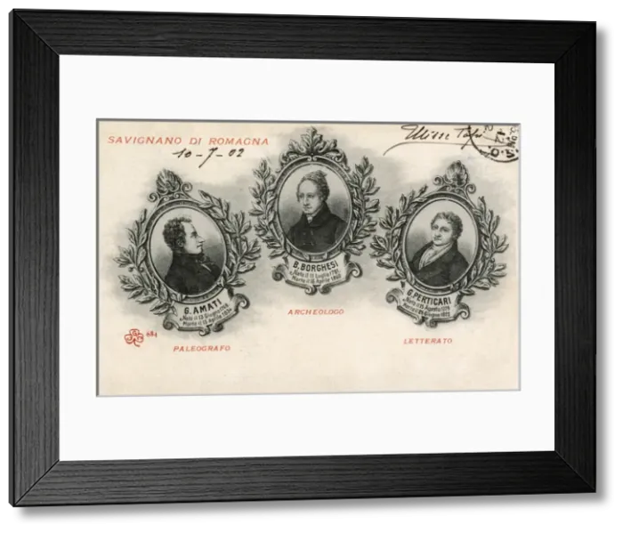 Framed Print : Three portraits from Savignano, Romagna, Italy