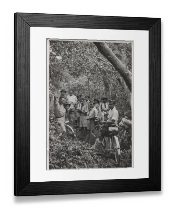 Framed Print : Boy scouts and rovers on a hike, Mauritius Framed Print : Boy scouts and rovers on a hike, Mauritius