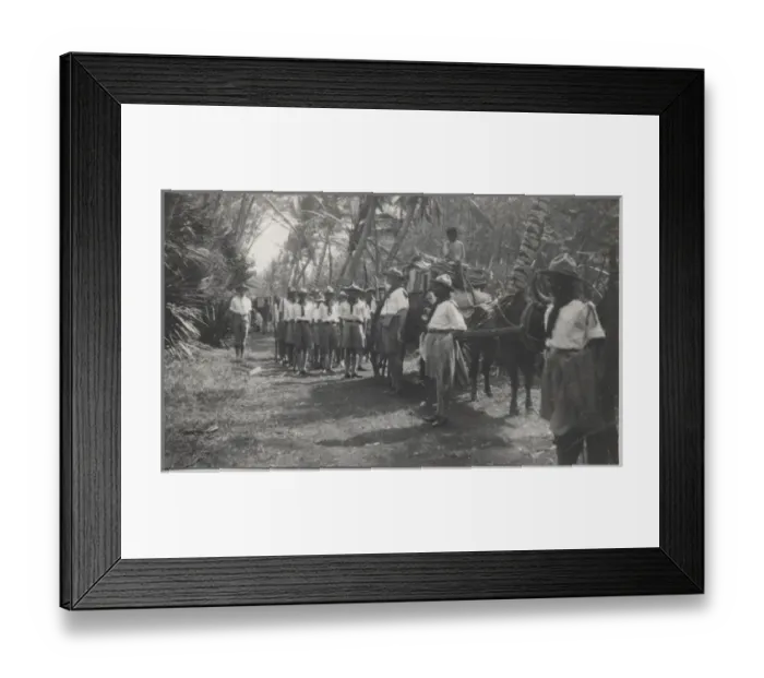 Framed Print : Boy scouts ready to leave camp, Mauritius Framed Print : Boy scouts ready to leave camp, Mauritius