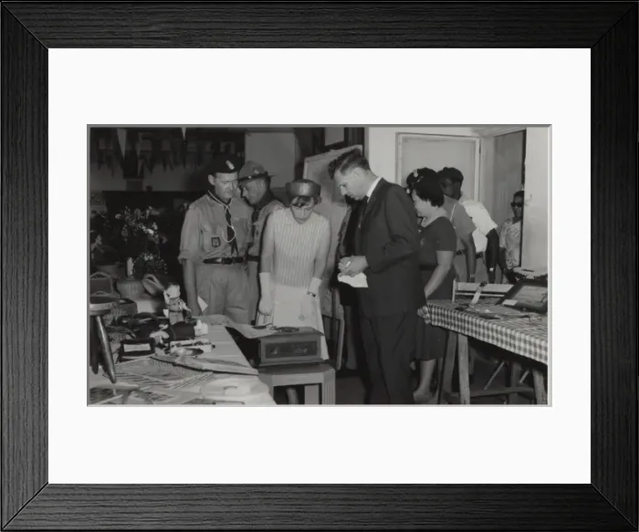 Framed Print : Governor viewing exhibition of works, Mauritius Framed Print : Governor viewing exhibition of works, Mauritius