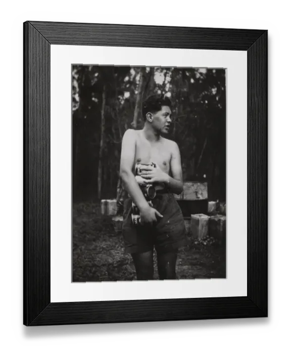 Framed Print : Refugee boy scout in Mauritius Framed Print : Refugee boy scout in Mauritius