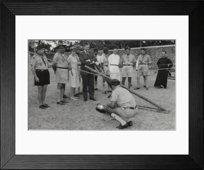 Framed Print : Governor viewing exhibition of works, Mauritius Framed Print : Governor viewing exhibition of works, Mauritius
