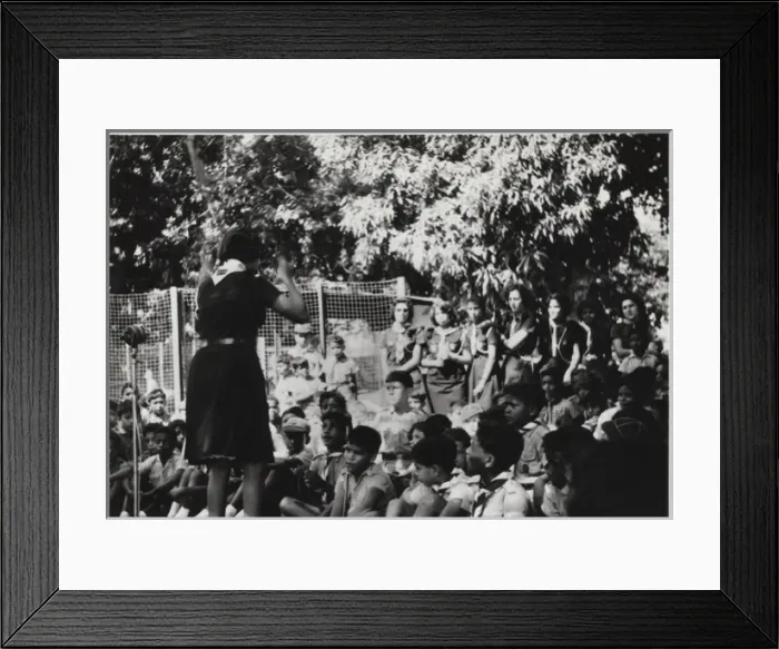 Framed Print : Outdoor gathering of scouts and guides, Mauritius Framed Print : Outdoor gathering of scouts and guides, Mauritius