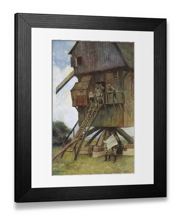 Framed Print : British observation post in a windmill, WW1 Framed Print : British observation post in a windmill, WW1