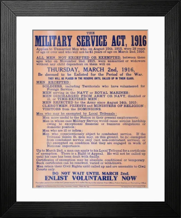 Framed Print : WWI Poster, Military Service Act 1916 Framed Print : WWI Poster, Military Service Act 1916