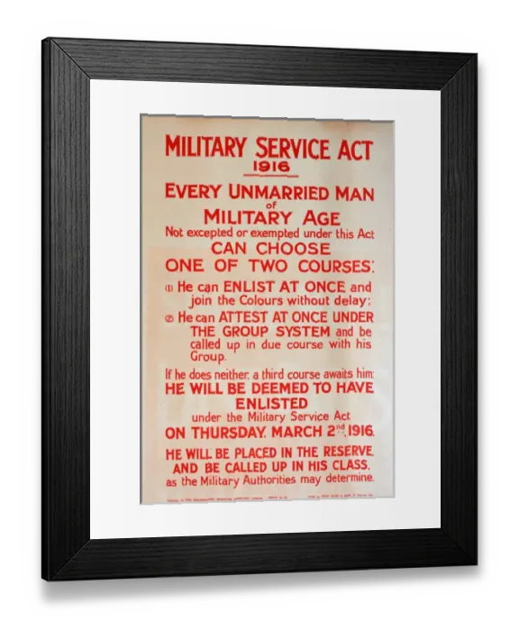 Framed Print : WWI Poster, Military Service Act 1916 Framed Print : WWI Poster, Military Service Act 1916