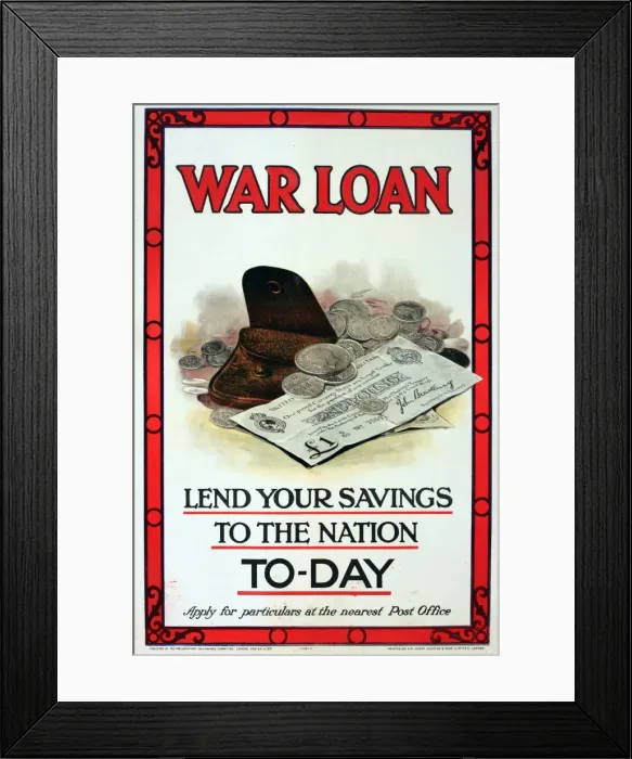 Framed Print : WWI Poster, War Loan