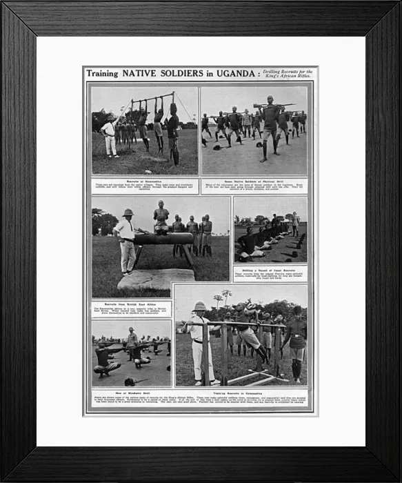 Framed Print : Training native soldiers in Uganda, WW1 Framed Print : Training native soldiers in Uganda, WW1