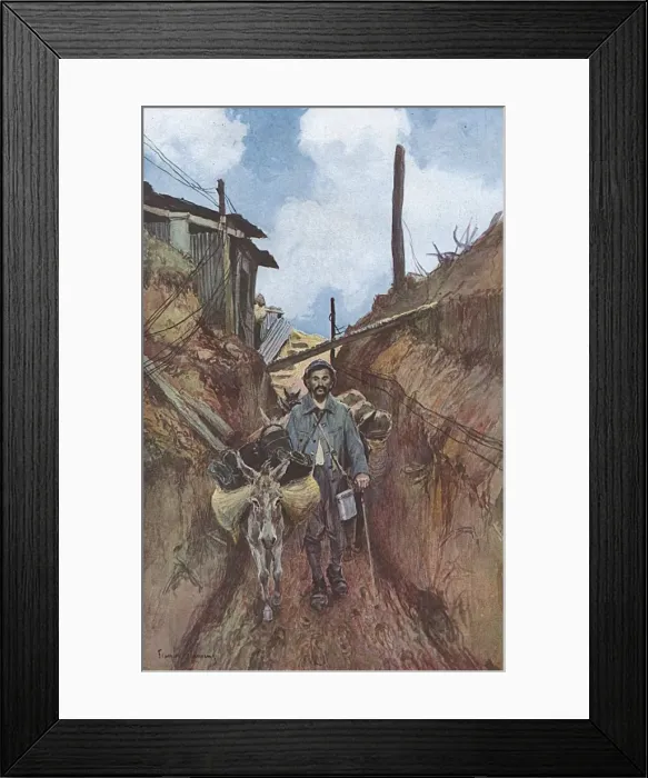 Framed Print : Feeding troops in French trenches, WW1 Framed Print : Feeding troops in French trenches, WW1