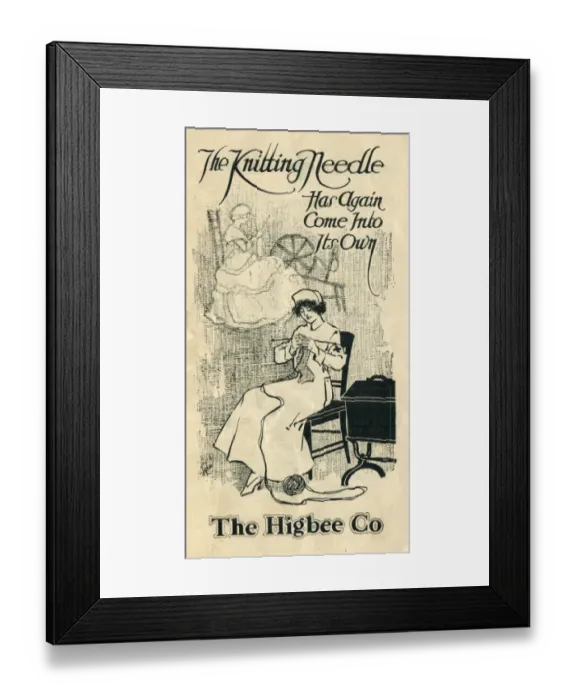 Framed Print : WW1 knitting booklet, The Higbee Company Framed Print : WW1 knitting booklet, The Higbee Company