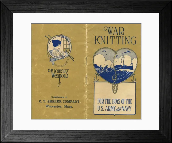 Framed Print : American WW1 knitting booklet Framed Print : American WW1 knitting booklet