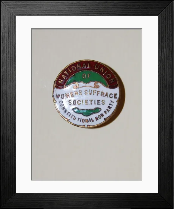 Framed Print : Suffrage Badge N. U. W. S. S Framed Print : Suffrage Badge N. U. W. S. S