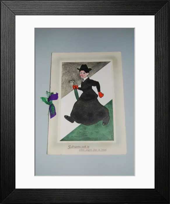 Framed Print : Suffragette Christmas Card Where Angels Fear To Tread Framed Print : Suffragette Christmas Card Where Angels Fear To Tread