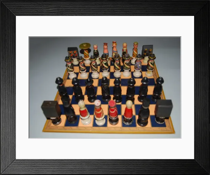Framed Print : Suffragette Chess Set Framed Print : Suffragette Chess Set