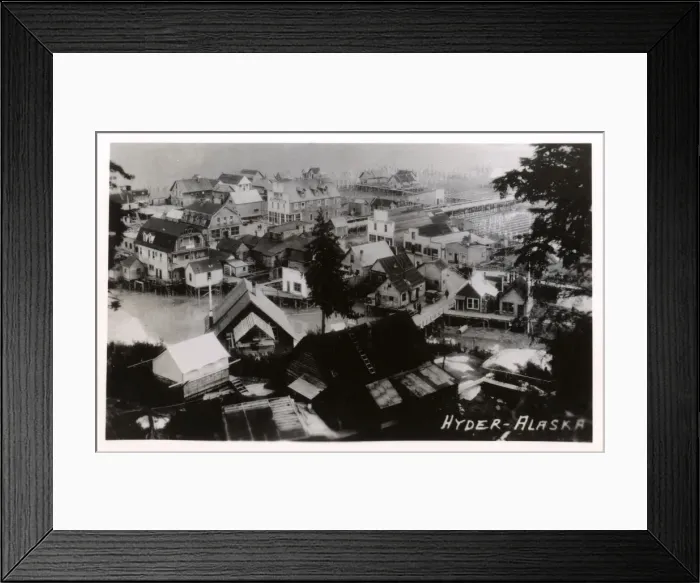 Framed Print : Aerial view of Hyder, Alaska, USA Framed Print : Aerial view of Hyder, Alaska, USA