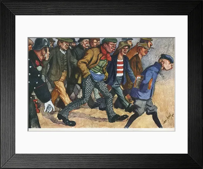 Framed Print : Group of men with policeman, Vienna, Austria Framed Print : Group of men with policeman, Vienna, Austria