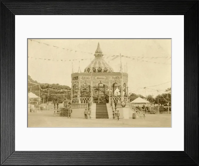 Framed Print : Bandstand decorated for 1911 Coronation, Gibraltar Framed Print : Bandstand decorated for 1911 Coronation, Gibraltar