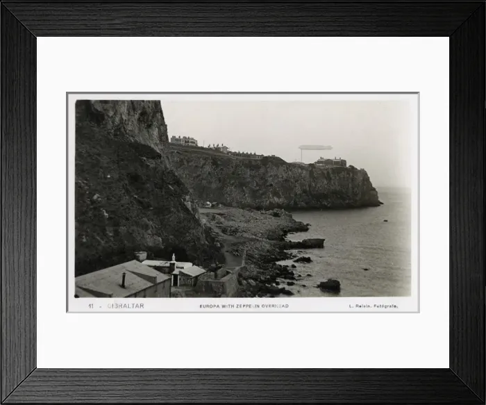 Framed Print : Europa Point, Gibraltar, with Zeppelin overhead Framed Print : Europa Point, Gibraltar, with Zeppelin overhead