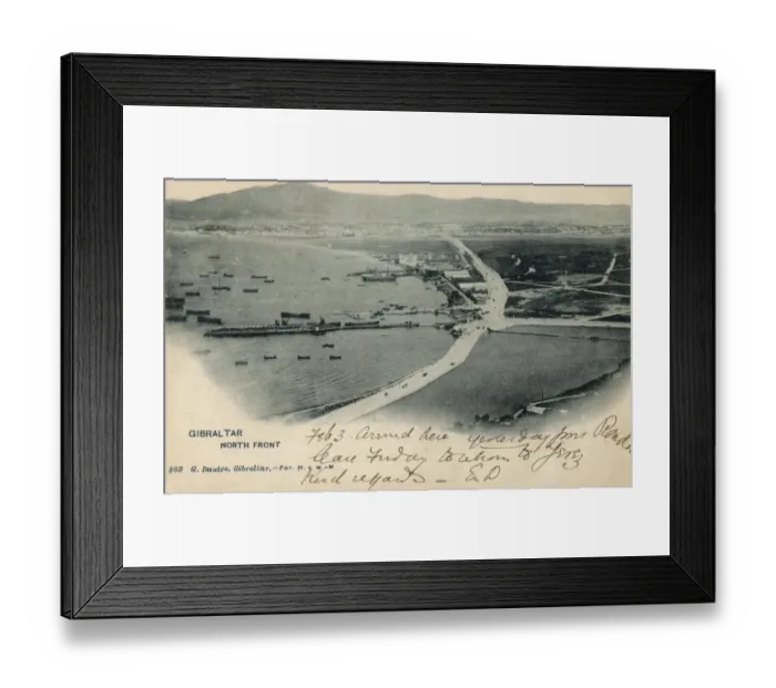 Framed Print : Aerial view of North Front, Gibraltar Framed Print : Aerial view of North Front, Gibraltar