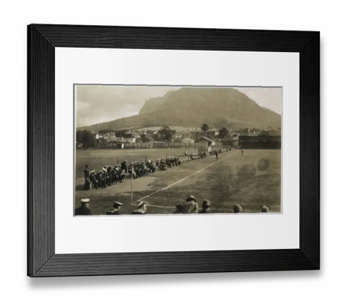Framed Print : Football ground, Simons Town, Cape Town, South Africa Framed Print : Football ground, Simons Town, Cape Town, South Africa