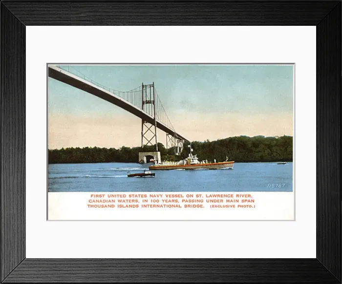 Framed Print : US Navy vessel, St Lawrence River, Canada Framed Print : US Navy vessel, St Lawrence River, Canada