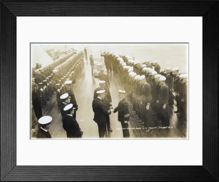 Framed Print : USS New York, American battleship, with George V, WW1 Framed Print : USS New York, American battleship, with George V, WW1