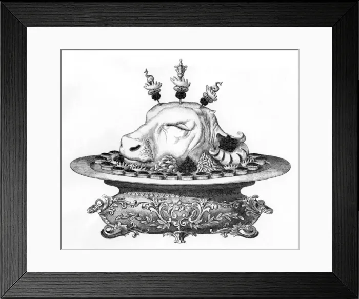 Framed Print : Tete de Veau a la Toulouse, calfs head Framed Print : Tete de Veau a la Toulouse, calfs head