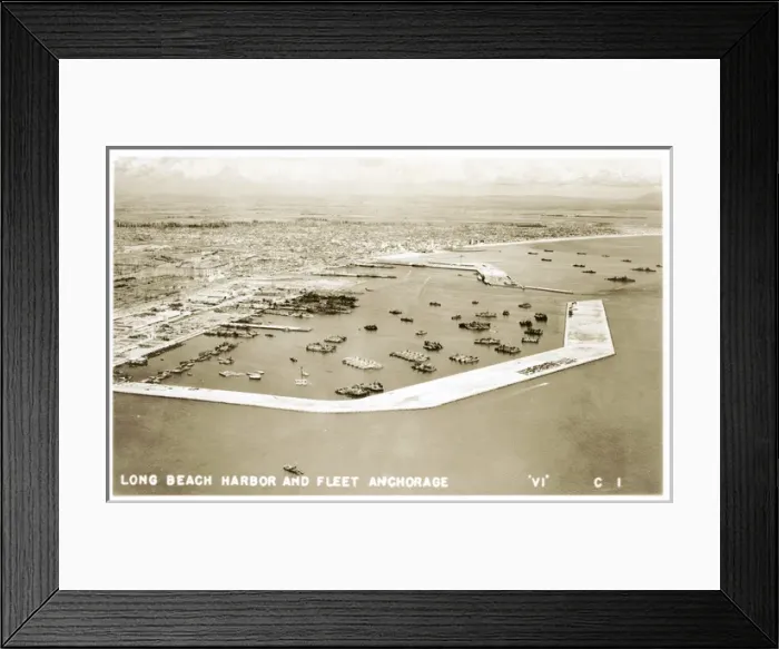 Framed Print : Long Beach Harbour and fleet anchorage, California, USA Framed Print : Long Beach Harbour and fleet anchorage, California, USA