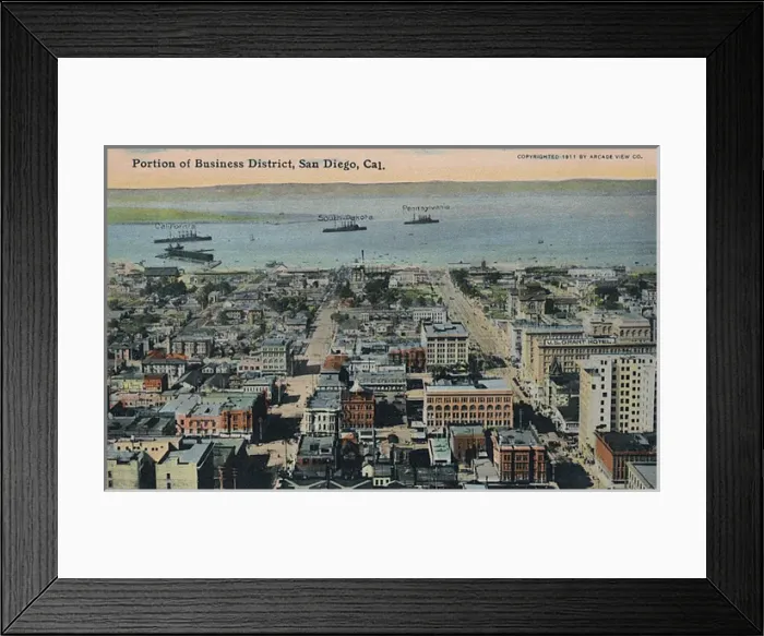 Framed Print : Business District, San Diego, California, USA