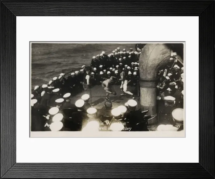 Framed Print : Boxing on board USS Frederick, American cruiser, WW1 Framed Print : Boxing on board USS Frederick, American cruiser, WW1