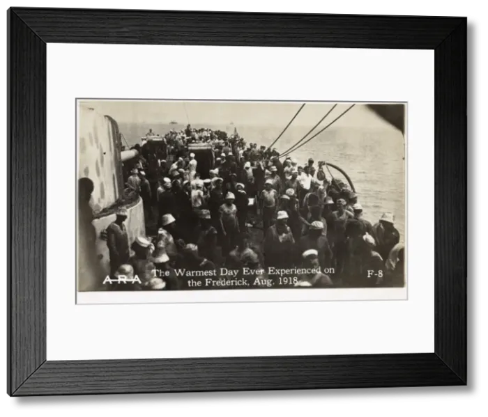 Framed Print : Crew on board USS Frederick, American cruiser, WW1 Framed Print : Crew on board USS Frederick, American cruiser, WW1