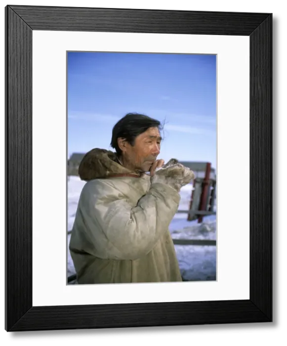 Framed Print : Selkup Man (North Siberian minority), in tradional Framed Print : Selkup Man (North Siberian minority), in tradional