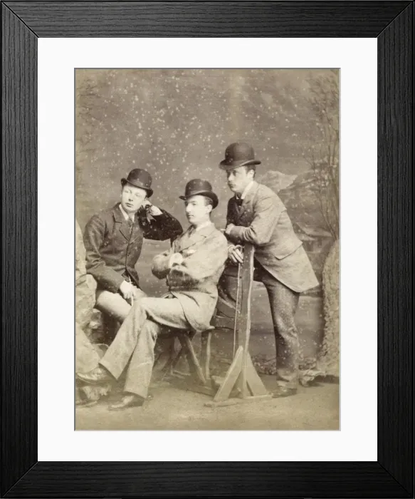 Framed Print : Three Victorian men in studio portrait Framed Print : Three Victorian men in studio portrait