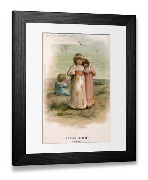 Framed Print : Little girls at the seaside Framed Print : Little girls at the seaside