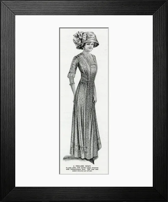 Framed Print : Woman wearing foulard gown 1909 Framed Print : Woman wearing foulard gown 1909