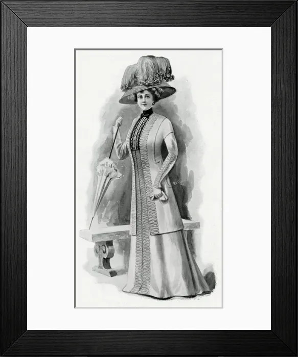 Framed Print : Elegant tailored dress 1909 Framed Print : Elegant tailored dress 1909