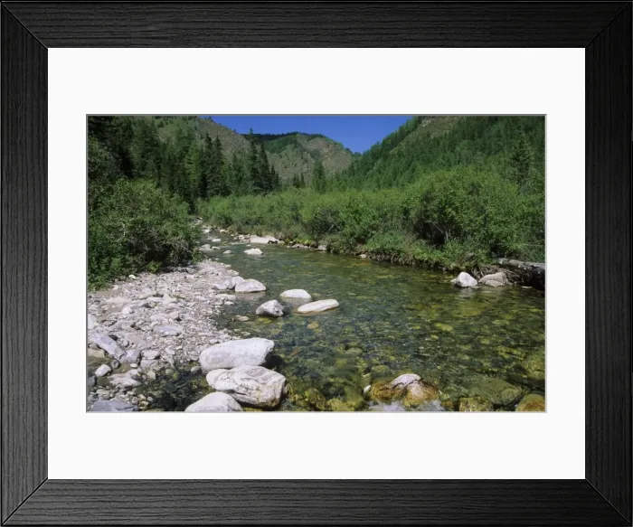 Framed Print : Russia - River Sarant in Sengilen mountain range Framed Print : Russia - River Sarant in Sengilen mountain range