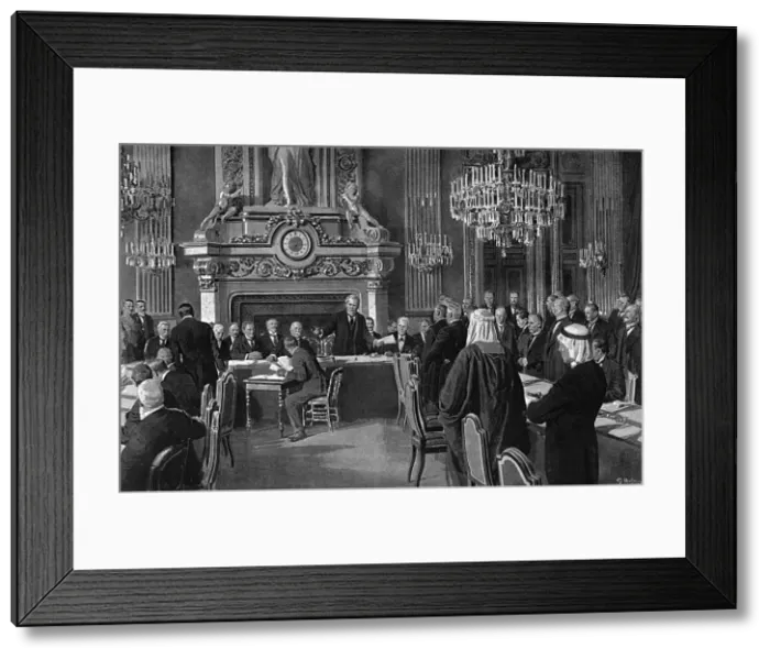 Framed Print : Peace Conference in Paris by Matania Framed Print : Peace Conference in Paris by Matania