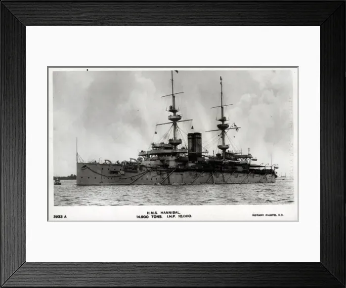 Framed Print : HMS Hannibal, British battleship Framed Print : HMS Hannibal, British battleship