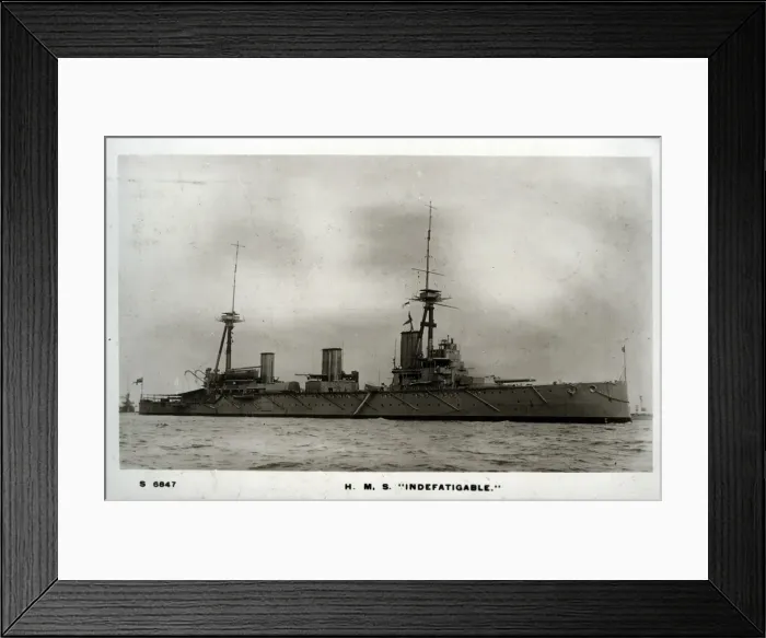 Framed Print : HMS Indefatigable, British battle cruiser Framed Print : HMS Indefatigable, British battle cruiser