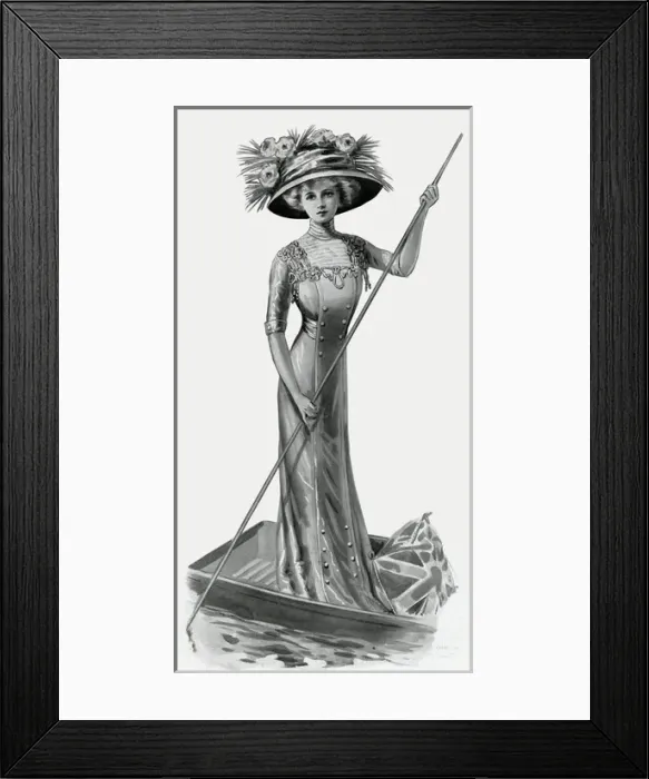 Framed Print : Dainty frock for regattas 1909 Framed Print : Dainty frock for regattas 1909
